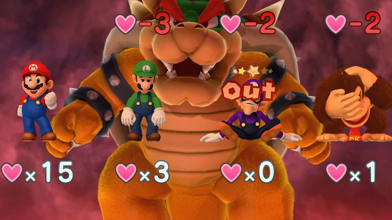 Mario Party 10 - Mario vs Luigi vs Waluigi vs Donkey Kong vs Bowser - Chaos Castle