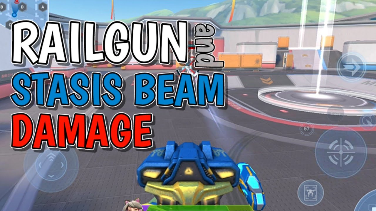 RAILGUN and STASIS BEAM Damage Test | Mech Arena