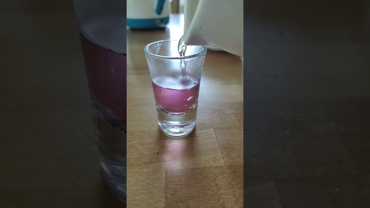 To make the purple liquid pink, add vinegar! Like and subscribe to my channel!