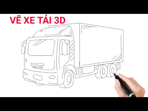 Vẽ xe tải, xe ô tô tải 3D đơn giản và đẹp | How to draw a truck easy