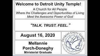 08 16 20 Detroit Unity Temple Sunday Service
