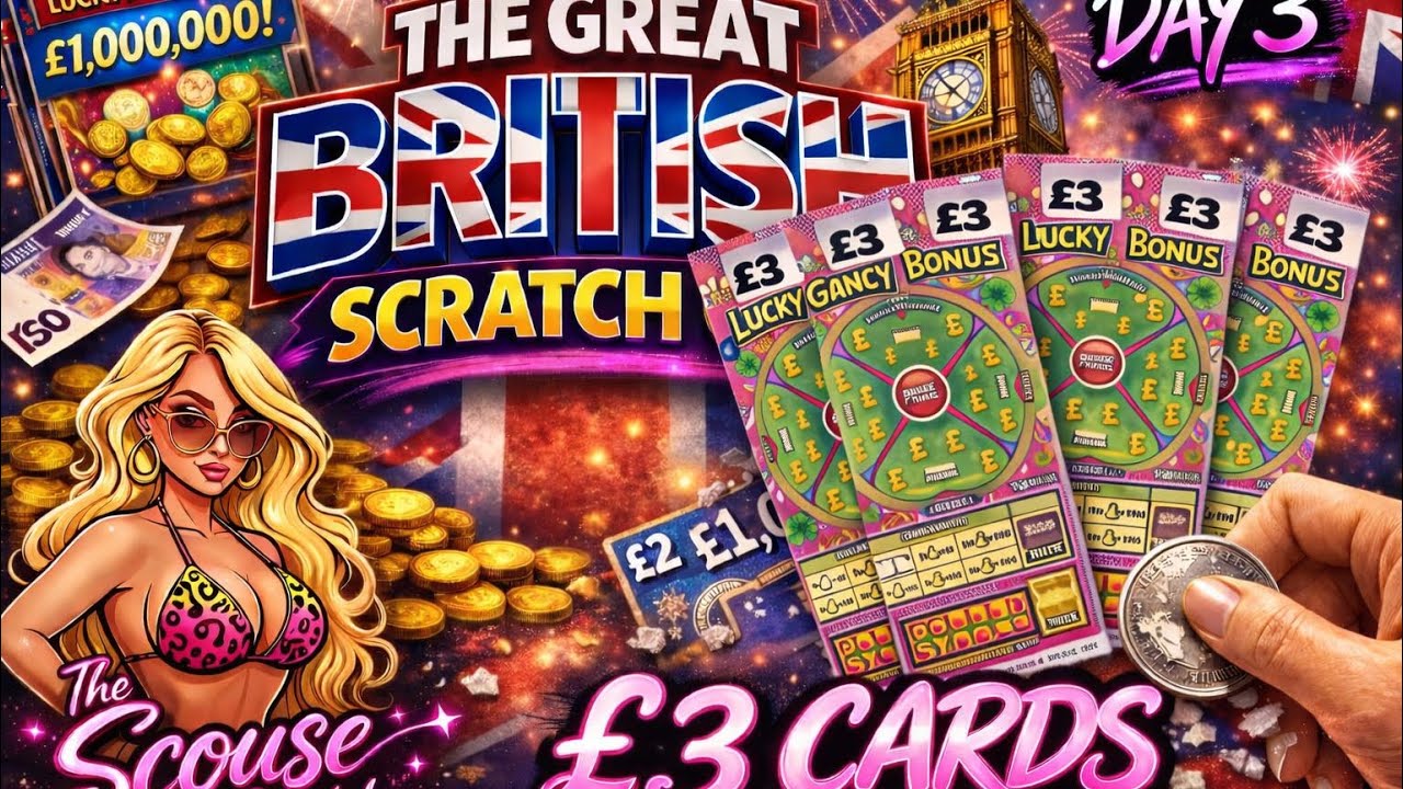 “THE GREAT BRITISH SCRATCH OFF – DAY 3”£3 Cards #scratchcards #lottery #scratchoffchallenge #fyp