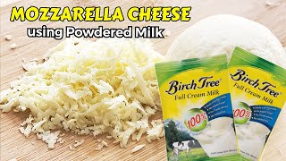 How to make Mozzarella  Cheese using Powdered milk/ Homemade Mozzarella