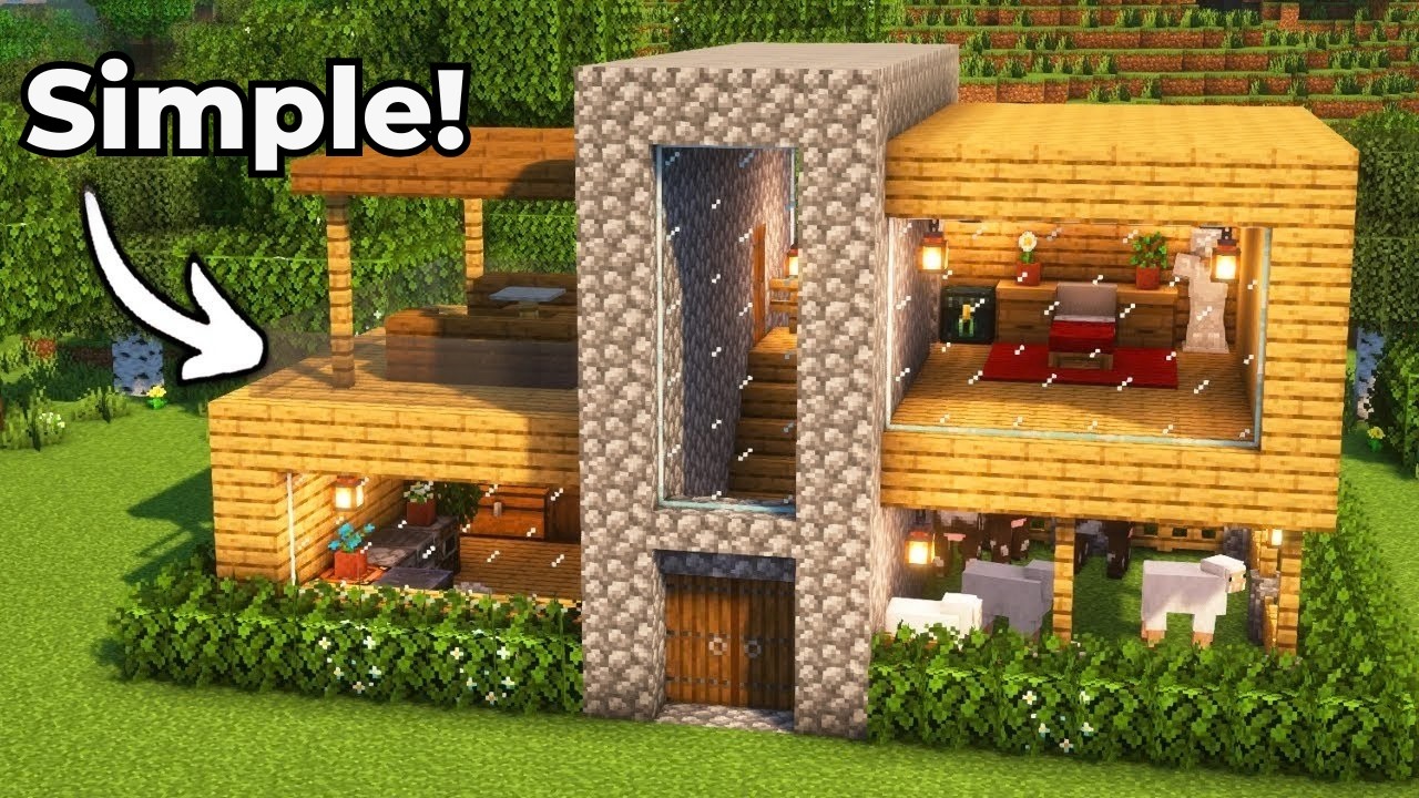 Minecraft: How To Build A Simple Starter Base - YouTube