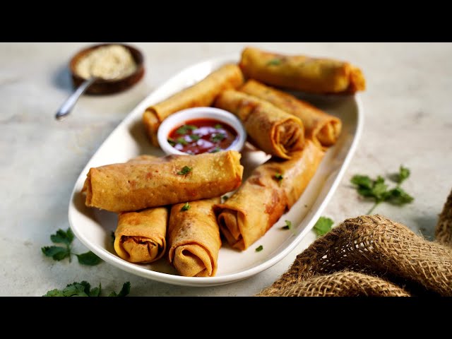 Vegan Baked Spring Rolls • It Doesn't Taste Like Chicken