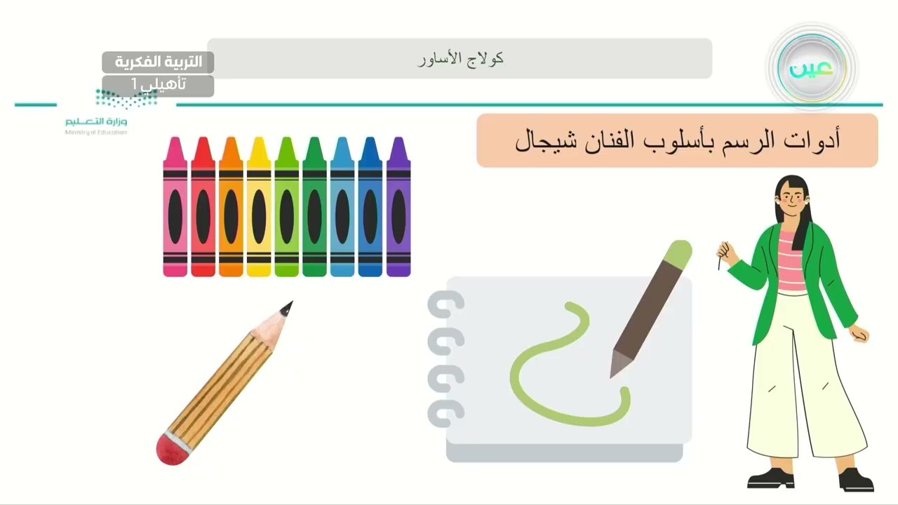 الرسم بأسلوب الفنان شيجال (8) - تربية فنية - أول تأهيلي