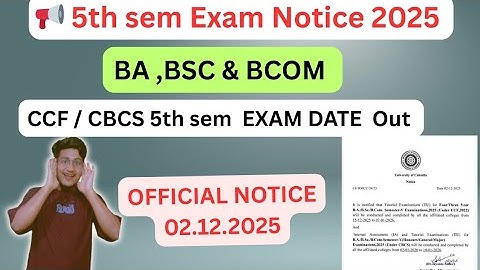 Calcutta University 5th sem exam Date 2025 | Cu 5th sem Tutorial & internal exam notice 2025