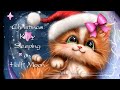 Christmas Kitty Sleeping on Half Moon - SpeedPaint by Laguna 2024