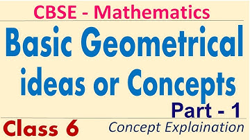 Class 6 | Basic Geometrical ideas or Concepts Part  1 | CBSE | Mathematics