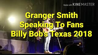 Granger Smith Speaking To Fans Billy Bob's Texas Ft Worth 2018