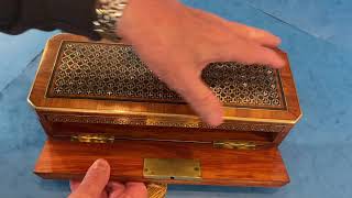 French Tulipwood Glove Box with Stunning Inlay.