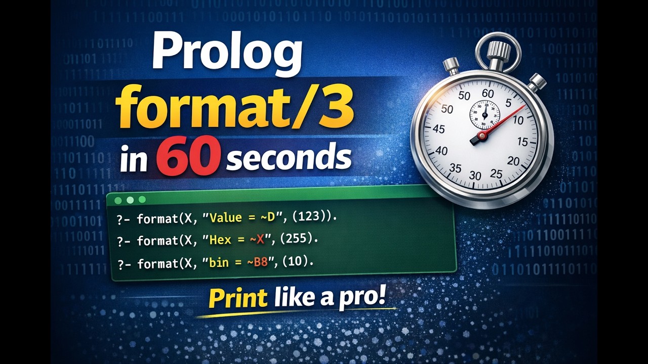 Prolog File Format N-Prolog How to use format/3 - YouTube