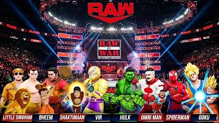 Shaktiman, bheem, singham, vir vs Omni man, hulk, spiderman, goku | tag team match 2k26 screenshot 3