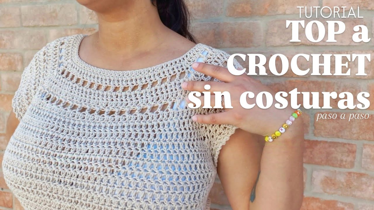 CROCHET SIN COSTURAS, un TOP a CROCHET fácil y rápido (muy romántico!)