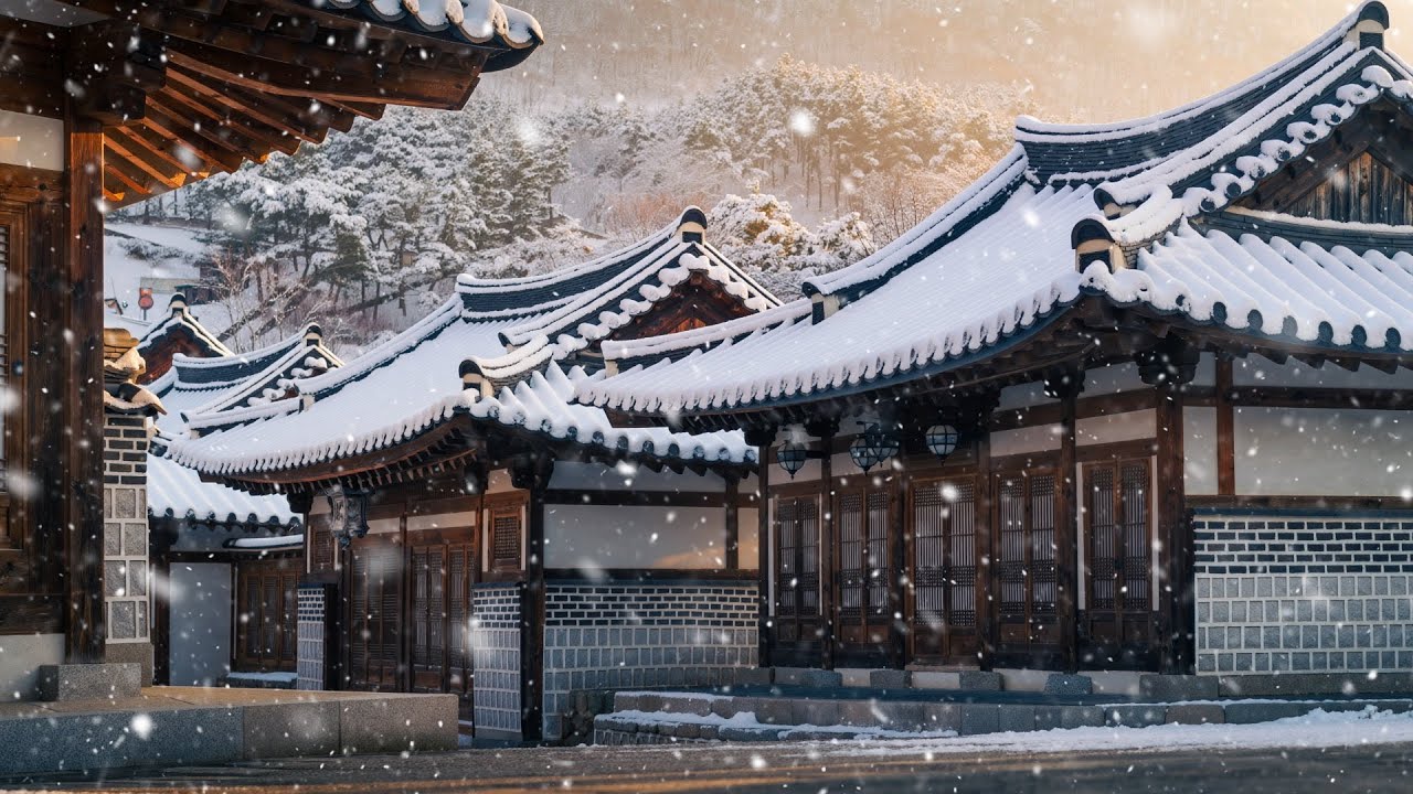 ☃️눈 내리는 한옥에서 가야금 연주 10시간 연속듣기🤍⎮ 중간광고없음 ⎮ 집중 공부 힐링 휴식 감성 명상 태교음악 10Hours korea gayageum Play