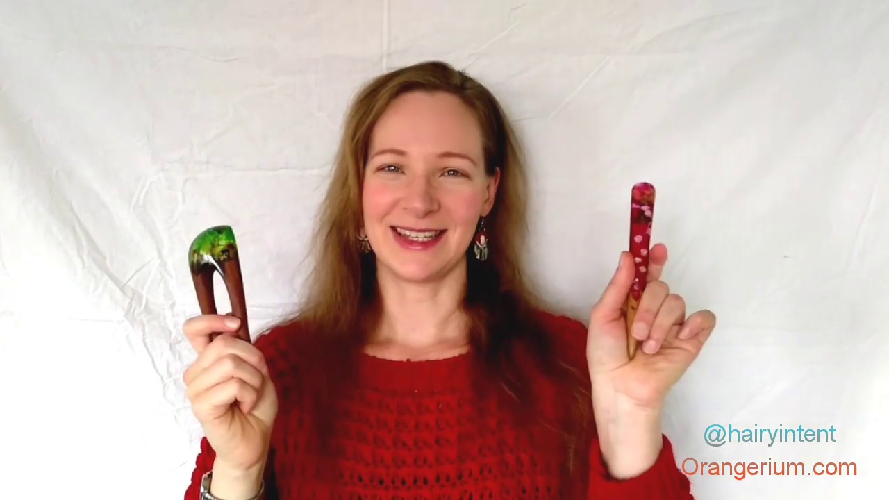 Messy bun hair stick tutorial