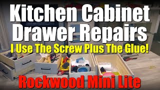 Rockwood Mini Lite Cabinet Drawer Repairs! New Drawer Slides, Mods and Tools! #RockwoodMiniLite screenshot 5