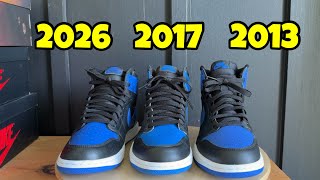 Air Jordan 1 Royal Comparison 2013 vs 2017 vs 2026