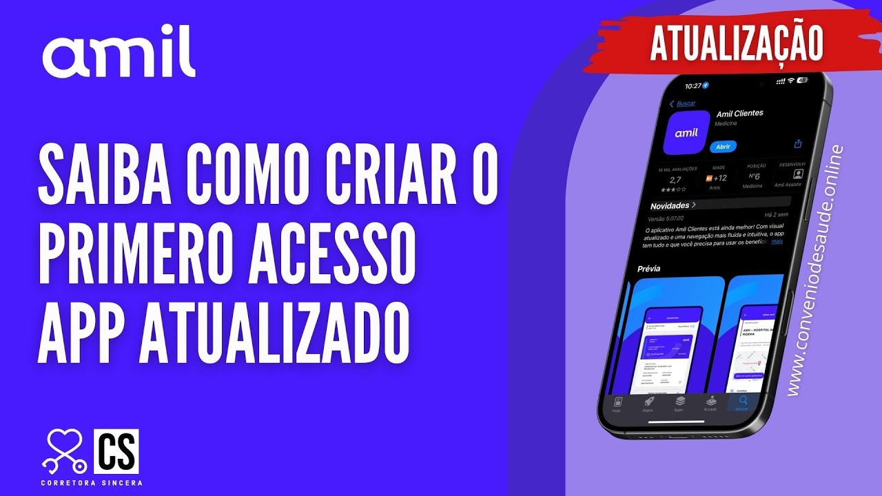Saiba COMO Criar o PRIMEIRO Acesso no App Amil Clientes - Atualizado 📲 ...
