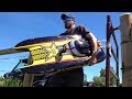 Man and his GIANT Toy Boat - GAS Powered 48" "ROCKSTAR" starts after 4 years Sitting Idle