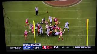 Jason Myers Game Winning Overtime 42 yard Field Goal- Seahawks vs. 49ers