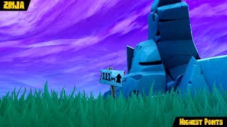 Visit the 5 Highest Elevations on the island | Fortnite Season 8 Week 6 Challenge