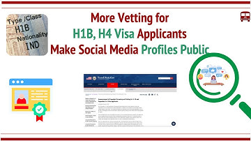 Additional Vetting for H1B, H4 Visa Applicants for Stamping. Social Media Profiles are to be Public