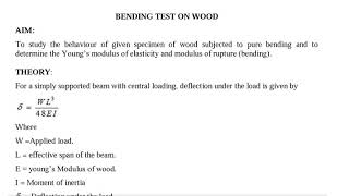 MT lab 1 Bending test on timber beam