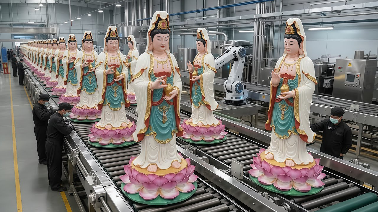 Inside the Guanyin Statue Factory – How Thousands of Guanyin Statues Are Mass-Produced