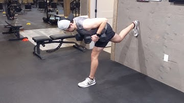 Single Leg RDL ISO Hold On Wall With Double DB Row