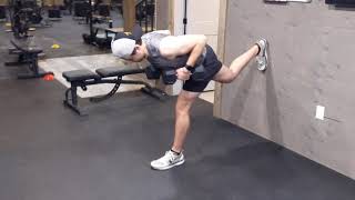 Single Leg RDL ISO Hold On Wall With Double DB Row