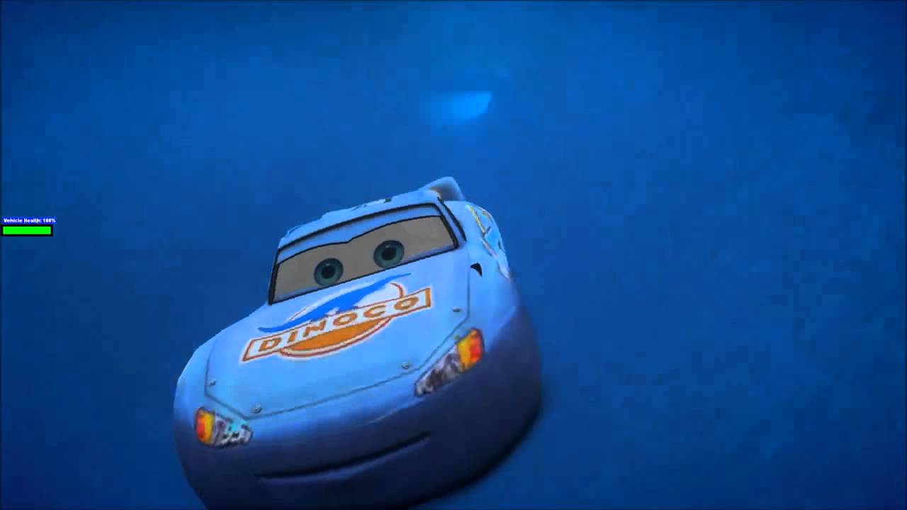 DISNEY PRINCESS ELSA FROZEN PLAYS WITH DINOCO LIGHTNING MCQUEEN CARS