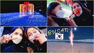 BUSAN VLOG!🇰🇷 BUSAN IŞIK FESTİVALİ/SOKAK LEZZETLERİ/SAHİLDE HAVAİ FİŞEK KEYFİ...