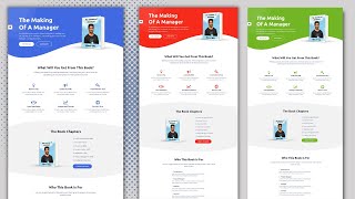 book landing page design usign html css and bootstrap with javascript