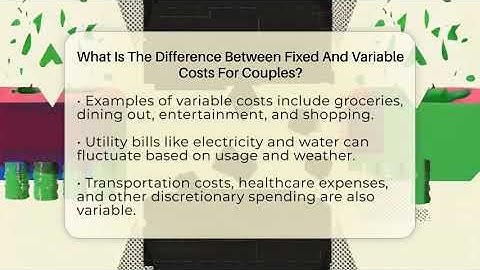 What Is The Difference Between Fixed And Variable Costs For Couples? - Couples Cash Course