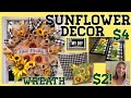 Sunflower Wreath Tutorial | Sunflower Decorations | Dollar Tree DIY