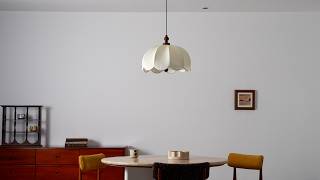 This Ruffle Pendant Lamp Makes the Dining Room Feel Instantly Softer