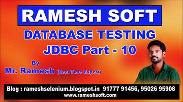 SELENIUM WITH JDBC MYSQL Part 10