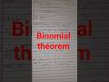 #Binomial theorem#Part 1#Shorts