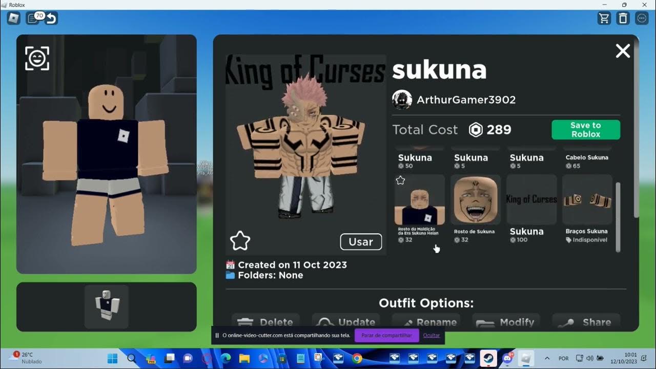 sukuna skin for roblox/skin do sukuna para o roblox YouTube