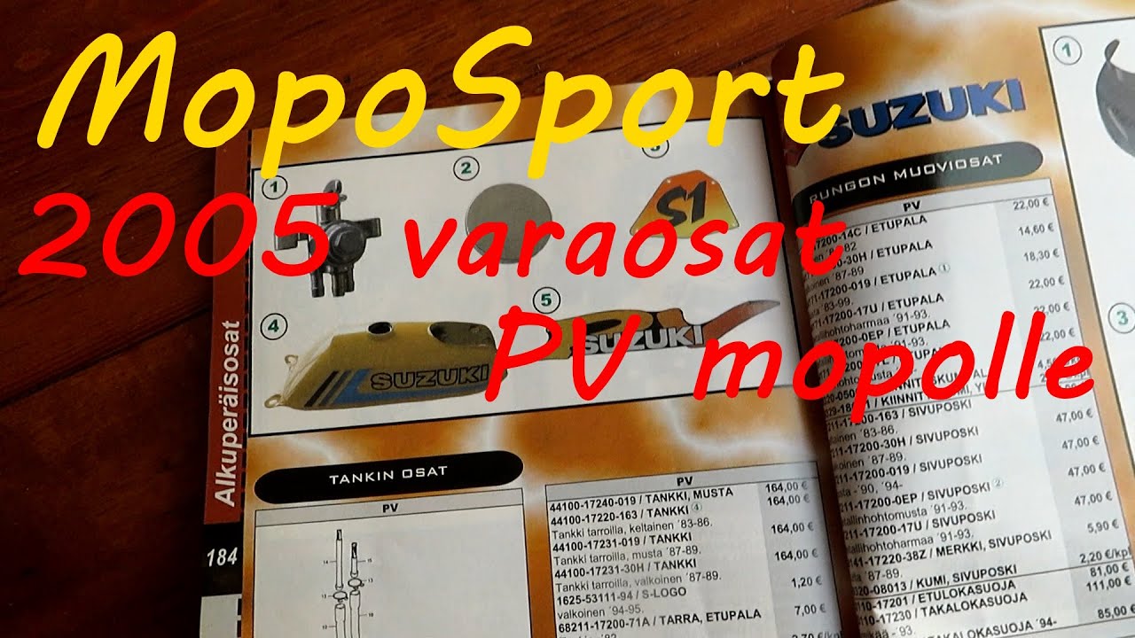 Moposportin varaosakuvasto v2005 ja Suzuki PV osat