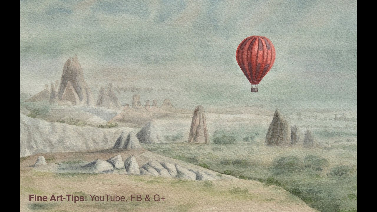 ⁣How to Paint a Hot Air Balloon in Watercolor