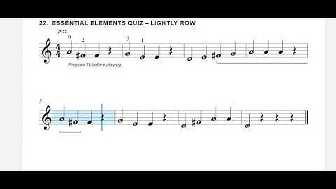 22. Essential Elements Quiz  - Lightly Row - Violin