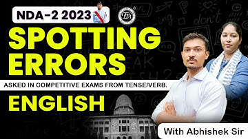 Spotting Errors  for NDA | NDA English Classes 2023 | NDA 2 2023 |  Tutors Academy