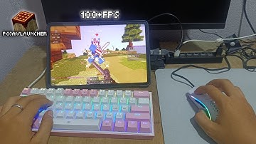 playing minecraft java pvp with shader in Xiaomi pad 6 snapdragon 870 (pojavlauncher)