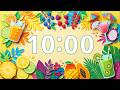 10 Minute Timer Paper Craft Tropical Smoothie + Soft Bell | Refreshing Focus, Summer Vibes, No Music