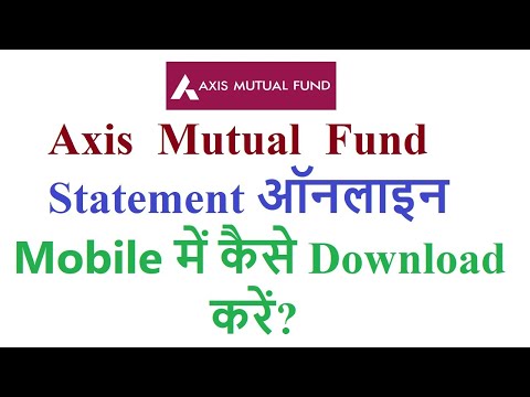 How to download Axis mutual fund statement online?