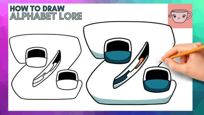 How To Draw Alphabet Lore - Lowercase Letter Y  Cute Easy Step By Step  Drawing Tutorial 