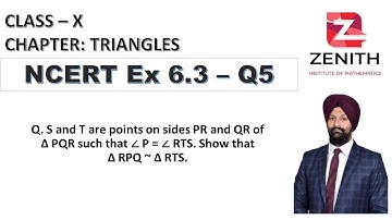 S and T are points on sides PR and QR of Δ PQR such that ∠ P = ∠ RTS. Show that Δ RPQ ~ Δ RTS.