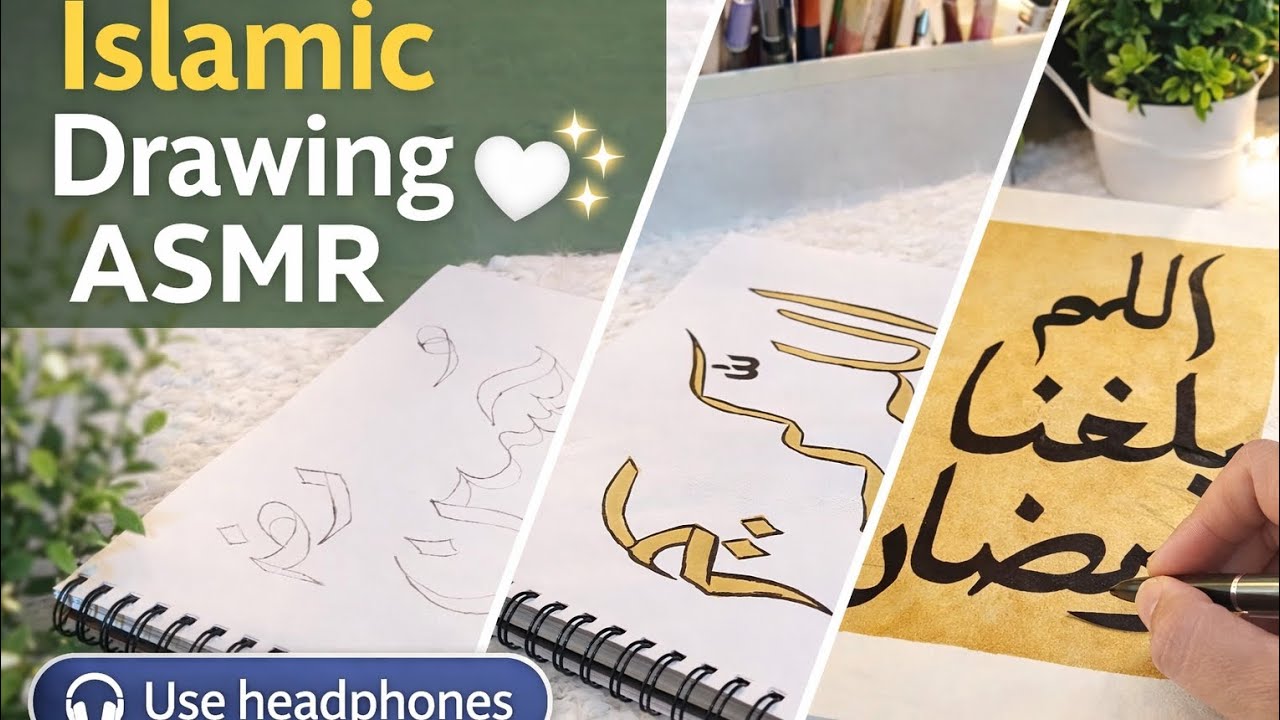 Assalamualaikum 🤍 | Peaceful Drawing ASMR ✍️✨ | Relaxing Islamic Calligraphy | Peaceful Drawing
